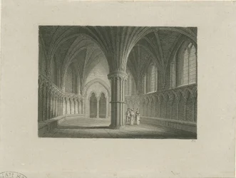 Interiér Lichfield Cathedral - Chapter House: ocelorytina, nd [c 1815] (tisk)