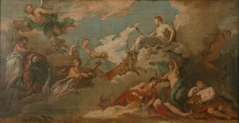 Čas, obezřetnost a bdělost, kolem 1716 (olej na plátně)