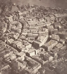 Boston, jak to vidí Orel a divoká husa, 1860.