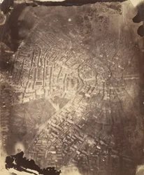 Boston z horkovzdušného balónu, 60. léta 19. století.