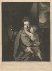 Caroline Curzon (rozená Colyear), Lady Scarsdale a její syn, ctihodný John Curzon