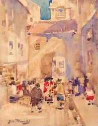 An Old Lane v Aberdeenu (akvarel)