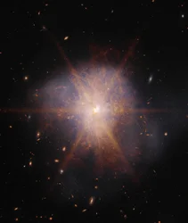 Arp 220 (obrázek NIRCam a MIRI)