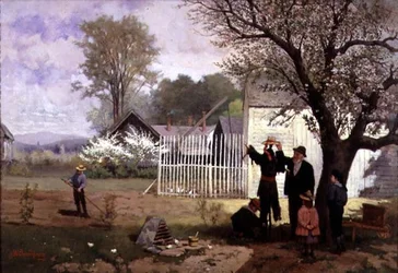 Making the Scarecrow, cca 1880 (olej na plátně)