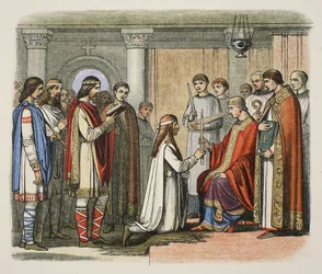Křest krále Guthorma, 878 n. l., z anglické kroniky př. n. l. 55 až 1485 n. l., hospoda. Londýn