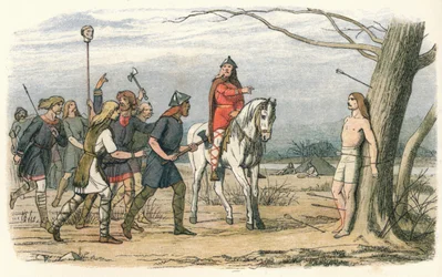 Edmund, král východní Anglie, zabit Dány, 9. století 1864