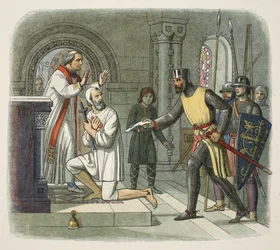 Hubert převzat ze svatyně v Boisars, 1232, z anglické kroniky BC 55 do AD 1485, hospoda. Londýn, 1863