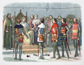 Šlechtici před králem Richardem II, Westminster, 1387 1864.