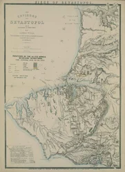 Mapa okolí Sevastopolu, 1854