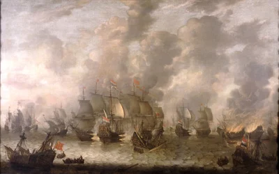 Bitva u Scheveningenu, 31. července 1653, asi 1654 (olej na plátně)