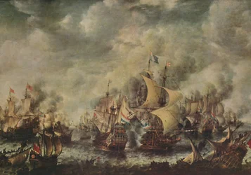 Námořní boj mezi Angličany a Holanďany Off Ter Heyde, srpen 1653, 1914.