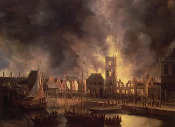 Velký požár ve staré radnici v Amsterodamu, 1652, 17. století