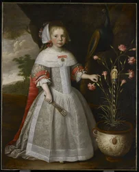 Portrét mladé dívky s karafiáty, c.1663