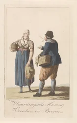 Typy vlaardingenských rybářů Vlaardingse Haring Visscher a Farmerova manželka (titul na předmětu)