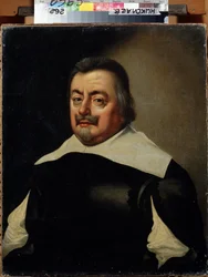 Portrét muže s kyrysem. (Portrét muže s kyrysem). Obraz Jana Anthonisze van Ravesteyna (1572-1657). Nizozemské umění 17. století. Regionální muzeum umění W. Wereshchagina, Mykolajiv, Ukrajina