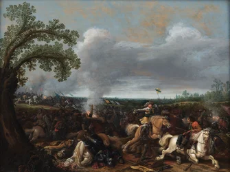 Švédský král Gustav II Adolf v bitvě u Lützen 16. listopadu 1632