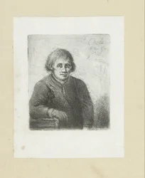 Mladý muž se opíral o stůl The Compleat Work of Etchings od Johna Chalona / Oeuvre Complette des Eaux Fortes par Jean Chalon (název série)