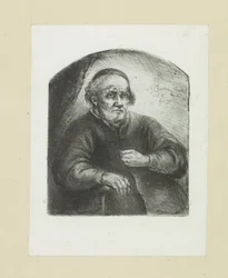 Oude muž v een leunstoel The Compleat Work of Etchings od Johna Chalona / Oeuvre Complette des Eaux Fortes par Jean Chalon (název série)