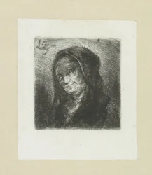 Oude vrouw potkal zwarte sluier The Compleat Work of Etchings od Johna Chalona / Oeuvre Complette des Eaux Fortes par Jean Chalon (název série)