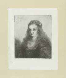 Žena s perlovým náhrdelníkem ve vlasech The Compleat Work of Etchings od Johna Chalona / Oeuvre Complette des Eaux Fortes od Jeana Chalona (název série)