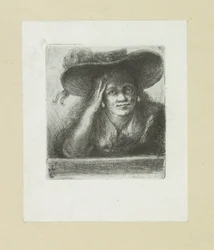 Vrouw nasadí kulatou motyku The Compleat Work of Etchings od Johna Chalona / Oeuvre Complette des Eaux Fortes par Jean Chalon (název série)