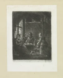 Woonkamer klade paar The Compleat Work of Etchings od Johna Chalona / Oeuvre Complette des Eaux Fortes par Jean Chalon (název série)