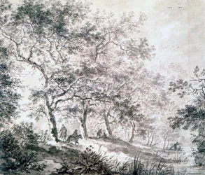 Skupina stromů na okraji vody, 1643