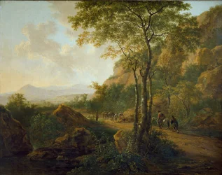Italská krajina s mulety, c1629-1652