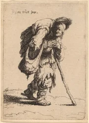 Žebrák nesoucí ženu na zádech, 1632.