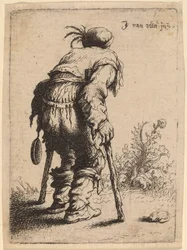 Žebrák se dvěma berlemi, 1632.
