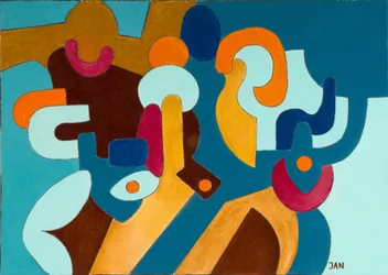 Agresivní manžel a jeho plachá manželka, 2009 (olej na plátně)