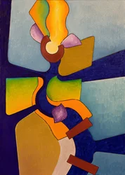 Požírač ohně, žena, 2007 (olej na plátně)