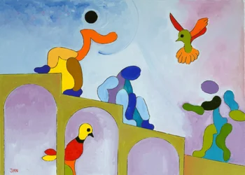 Vstáváme tam, odkud jsme přišli, 2009 (olej na plátně)