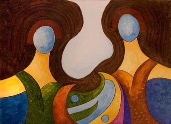 Dvě sestry představují velmi zvláštní nález, 2007 (olej na dřevě)