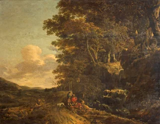 Krajina s vodopádem, c.1685-85