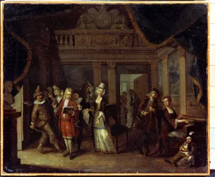 Soukromý koncert. Domácí koncert. Obraz Jana Josefa Horemans starší aneb starší (1682-1759). Vlámské umění, rokokový styl. Olej na plátně. Státní muzeum historie a umění, Serpukhov (Serpukhov), Rusko.