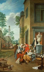 Vesničané Merrymaking (jeden ze série čtyř)