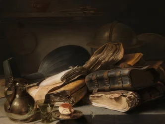 Zátiší s knihami. Kolem 1627-28