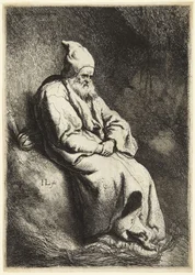 Poustevník (Bartsch 6; Hollstein 17. Mezi VII a VIII, nezaznamenáno)