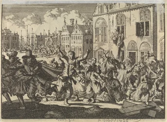 Vzpoura v Enkhuizenu, při níž jsou zničeny domy viceadmirálů Kwasta a Turka, 1635