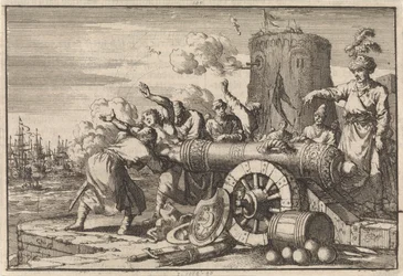Během francouzského bombardování Alžíru je francouzský konzul nabit Alžířany do děla a zabit, 1683