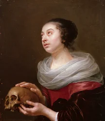 Mladá žena držící lebku, 1640s