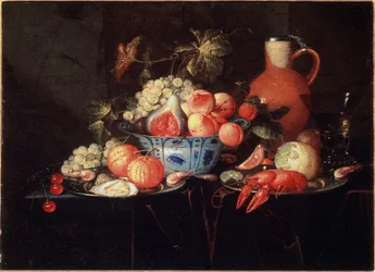 Zátiší s ovocem a raky - il na plátně, kolem 1660