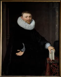 portrét mr. Pátek Van Vollenhoven Jr. Obraz Jana Van Ravesteyna (asi 1570 - 1657) Ec. Hol., kolem 1620. Olej na plátně. Rozměr: 1,31 x 1,03 m. Lille, Muzeum výtvarných umění