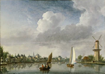 Řeka Spaarne v Haarlemu, 1750.