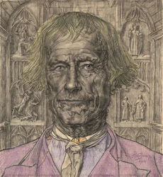 Portrét starého rolníka před katedrálou, 1904.