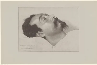 Nicolaas de Roever op zijn doodsbed Tak 12. března roku 18903 Nicholas de Roever odpočíval R.I.P. (název na objektu)