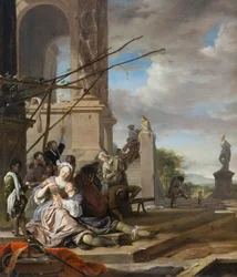 Italský dvůr, asi 1660-65 (olej na plátně)