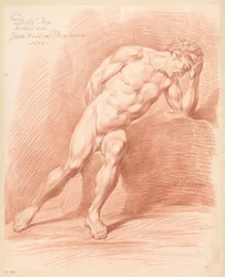 Sedící mužský akt, pohled zepředu (3. cena 1800)