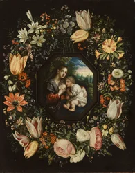 Madona s dítětem v květinovém věnci, kolem roku 1625